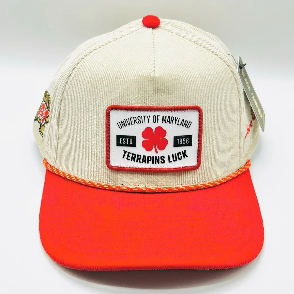 Maryland Terrapins Black Clover Corduroy 2-Tone Hat Cap Snapback Adjustable